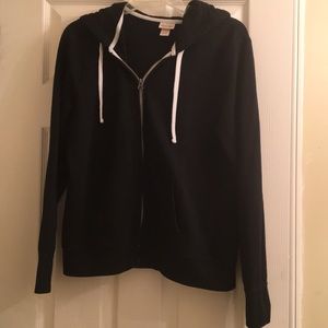 Black Zip Up Hooded Jacket